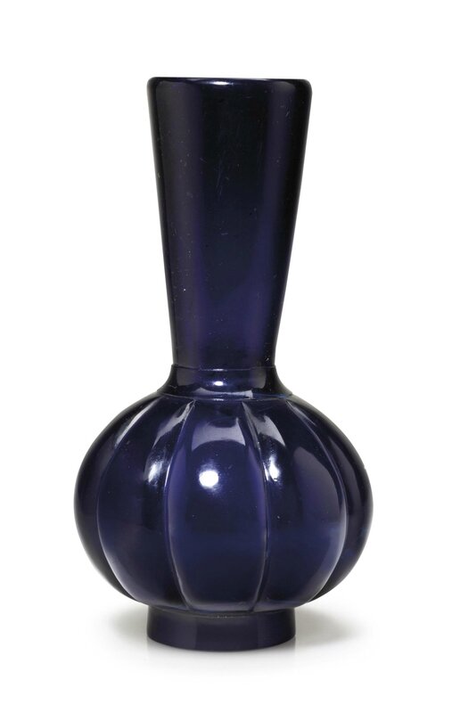 A transparent cobalt blue glass bottle vase, 18th century
