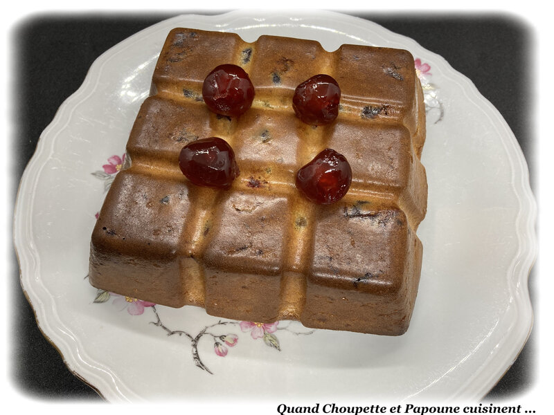 gâteau confiture de rhubarbe et cerises confites-2