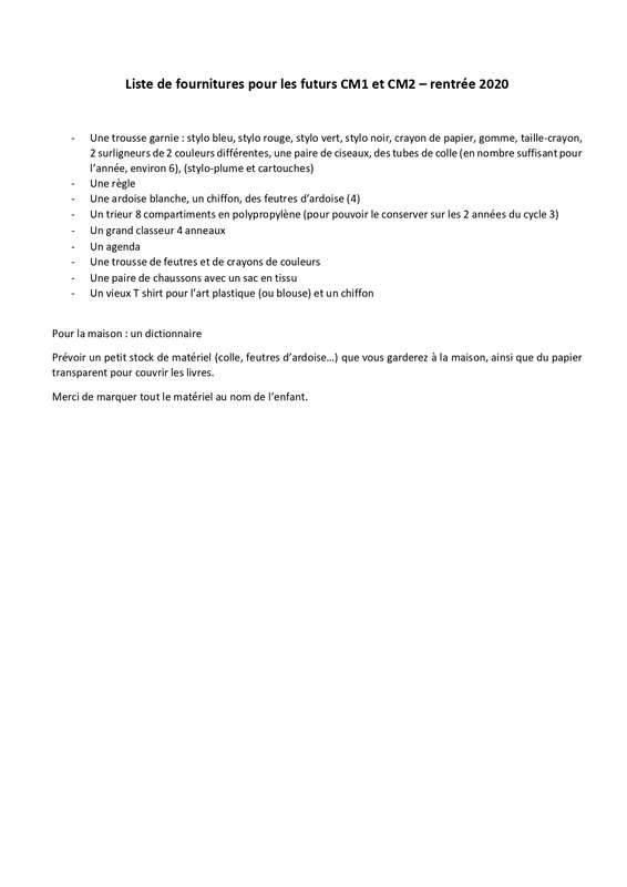 Liste de fournitures pour les futurs CM1 et CM2_page-0001