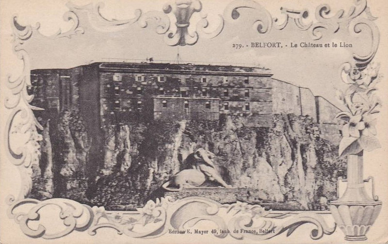 Belfort CPA Château Lion Décoration autour