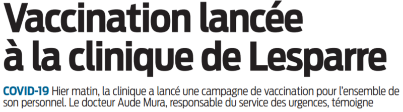 2021 01 13 SO Vaccination lancée à la clinique de Lesparre