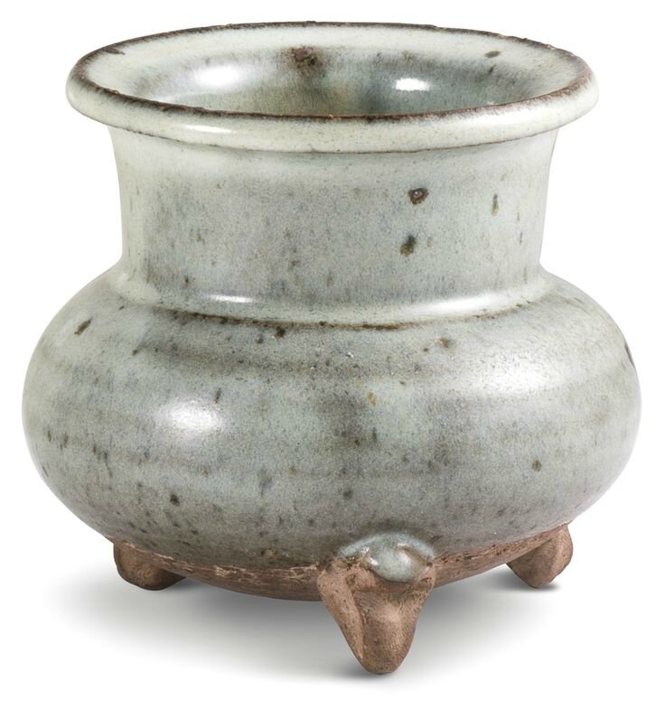 A 'Jun' 'Moon-white'-glazed incense burner, Yuan dynasty