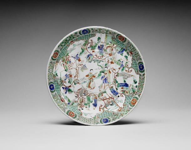 A famille verte 'Journey to the West' dish, Kangxi period (1662-1722)