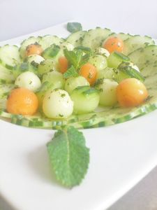  entrée d'été Mentalo green du chef custos ( melon concombre)