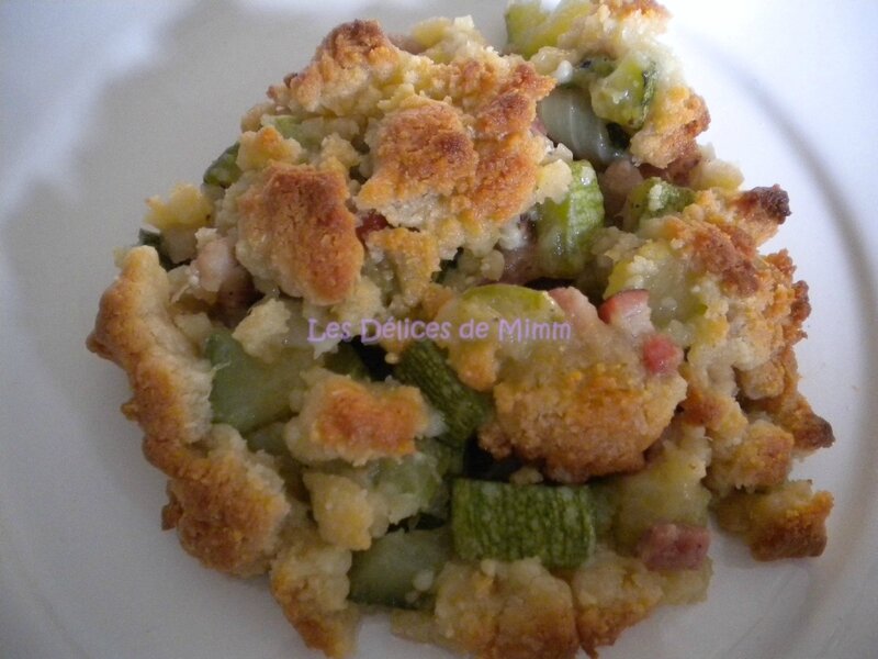 Crumble de courgettes aux lardons et au parmesan 5