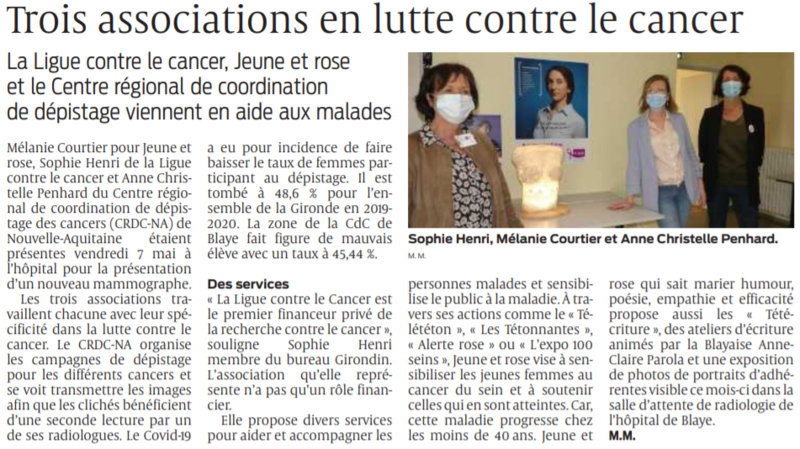 2021 05 10 SO Trois associations en lutte contre le cancer