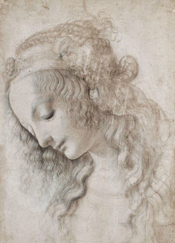 Leonardo Da Vinci, Female head with look down