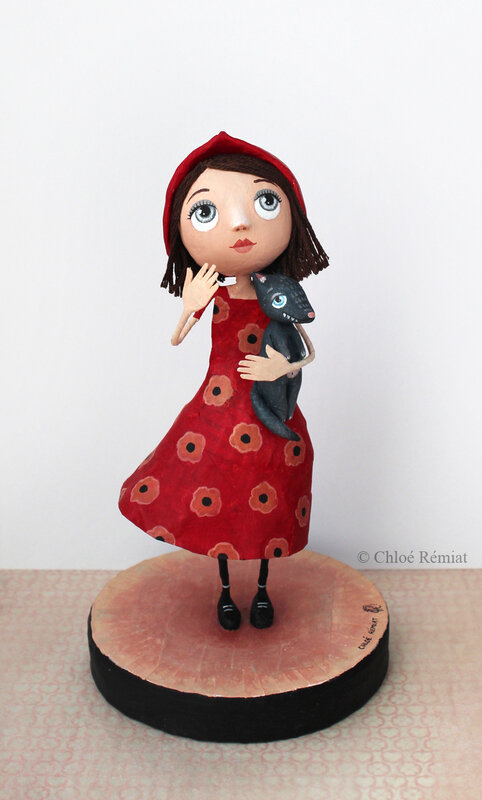 Petit Chaperon Rouge en robe fleurie 8x14,5cm 18 mars 2021 etsy 2