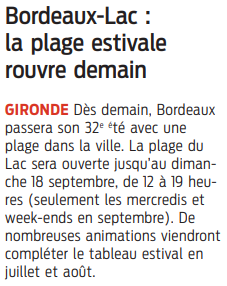 2022 05 31 SO Bordeaux-Lac la plage estivale rouvre demain