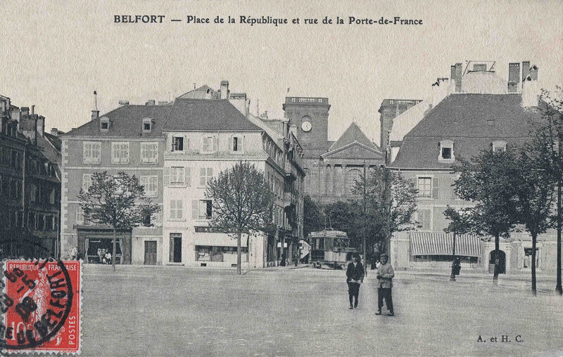 Belfort CPA Rue Porte de France A et H C 1904-06 BF R