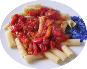 Pâtes sauce tomates, poivrons et sardines recettes Sauce tomate aux poivrons rouges dElena Faita