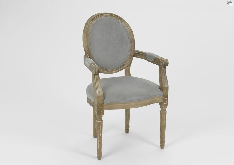 fauteuil médaillon gris