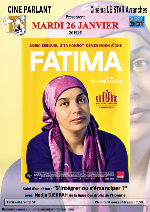Fatima Avranches Ciné Parlant Ligue des Droits de l'Homme janvier 2016 affiche