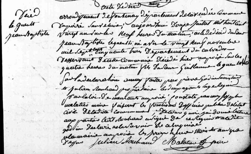 LE GUEULT décès 1821 z