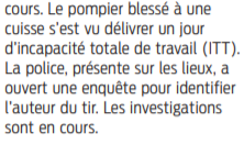 2021 12 15 SO Un pompier blessé par un tir de mortier2