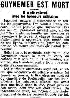 Guynemer est mort
