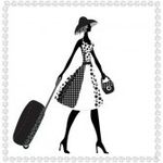 18078019-illustration-noire-et-blanche-d-39-une-jeune-femme-elegante-avec-des-bagages-l-39-ete