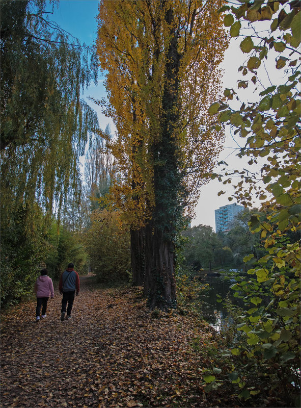 Automne promeneurs soir 121121