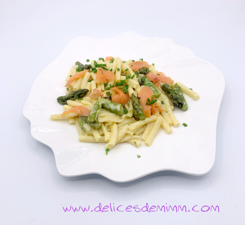 Pâtes au saumon fumé et aux asperges vertes 5
