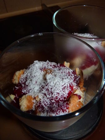 "Trifle-Tiramisu" framboises coco recettes dessert Parfaits au mascarpone, Cointreau et framboises
