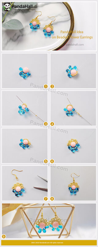 3-PandaHall Idea on Beaded Flower Earrings