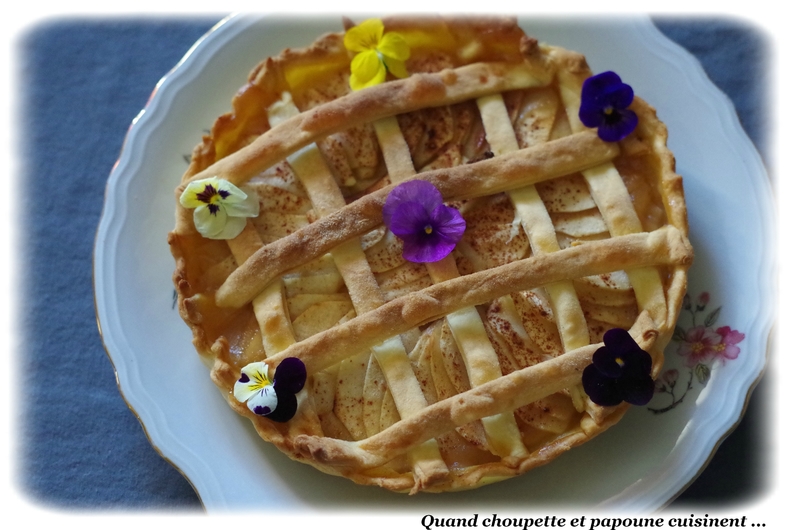 tarte à la compote de pommes, pommes tranchées et canelle-1547