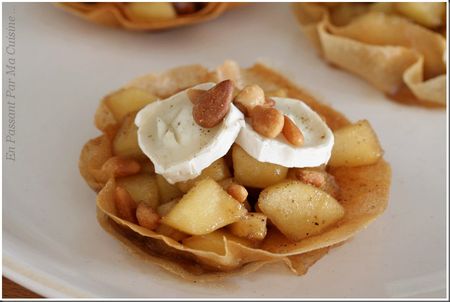 nid croustillant de pomme au miel et au chèvre