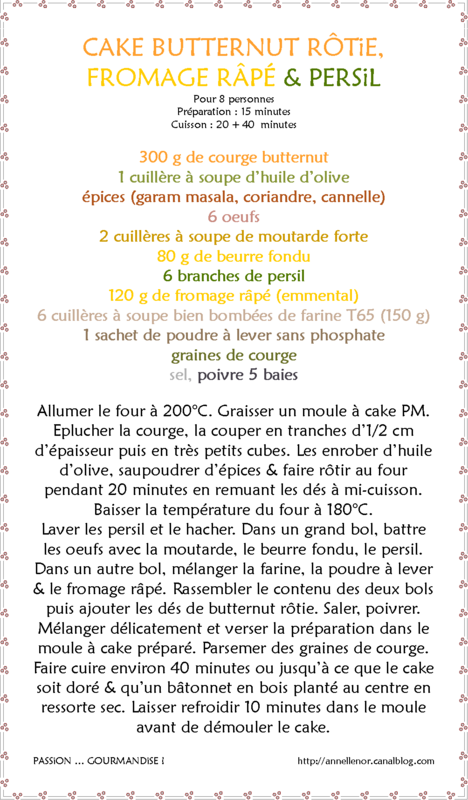 Cake butternut rôtie, fromage râpé & persil_fiche
