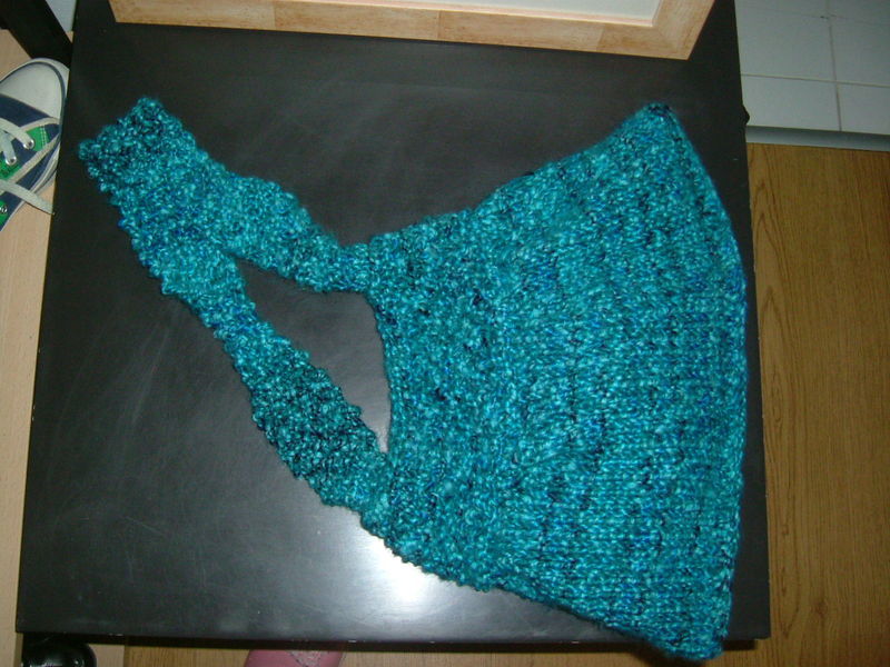 Mon 1er Sac à main en tricot, attention aiguille double pointe