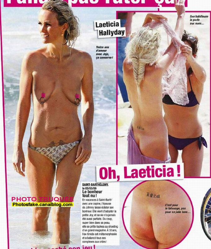 Laeticia Hallyday, seins nus