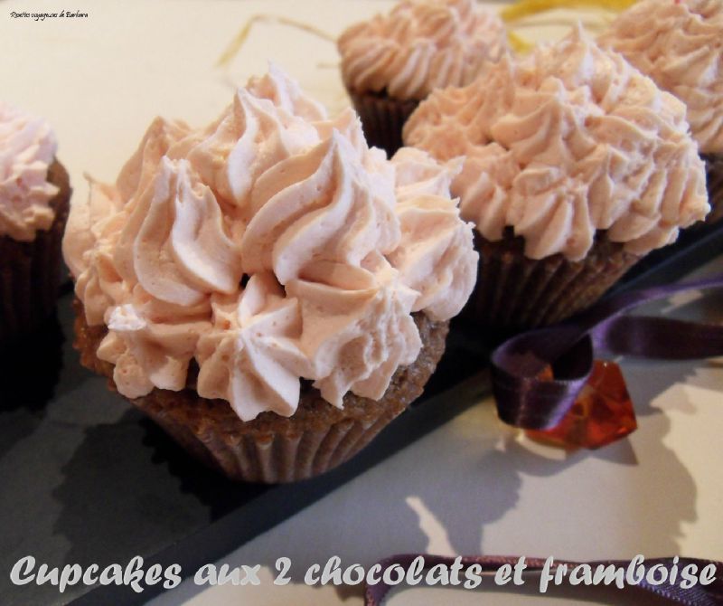 cupcakes aux deux chocolat et framboise