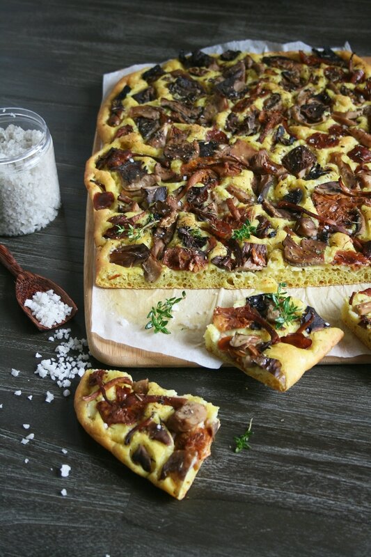 Fougasse au curcuma et champignons - Passion culinaire by Minouchka