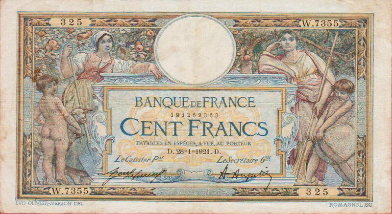 Billet De Merson 100 francs 1921 CR