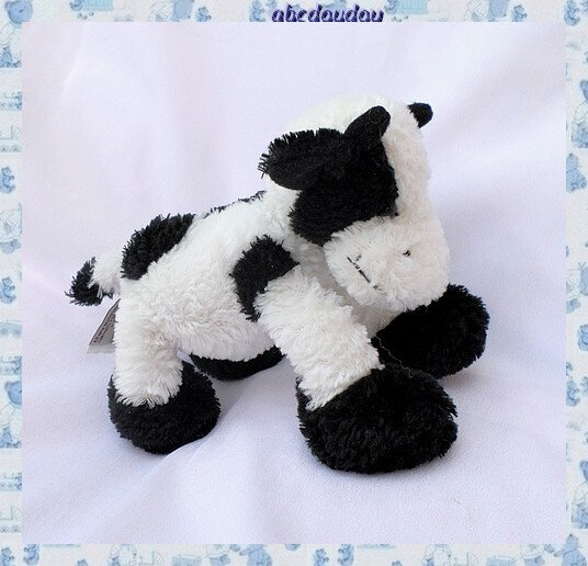 Doudou Peluche Vache Blanc Et Noir Billes Anna Club Plush