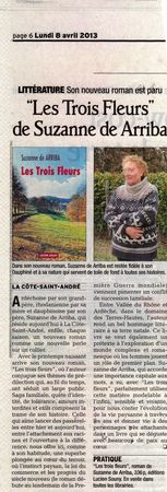 SUZANNE DE ARRIBA - ARTICLE DAUPHINE LIBERE - 8 AVRIL 2013