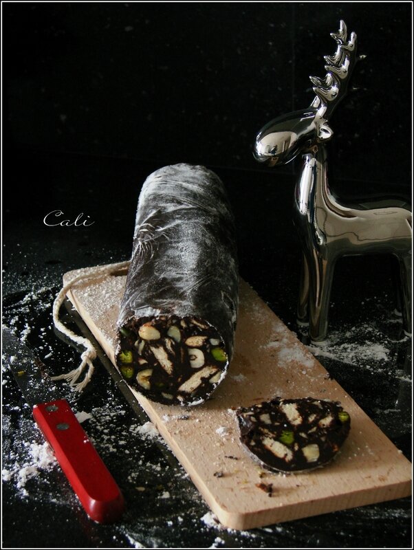 Saucisson au Chocolat (Noisettes, Pistaches & Biscuits) 003