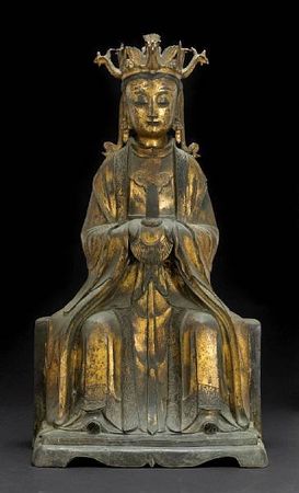 A_large_cast_bronze_figure_of_the_Bixia_Yuanjun