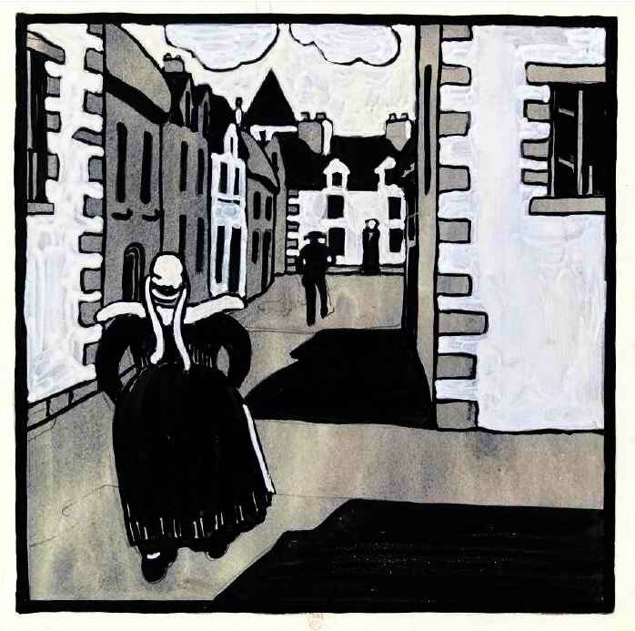 Laboureur femmes en costume breton