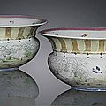 A pair of very rare famille rose 'Pronk'-style <b>wine</b> coolers, Qianlong period, circa 1736-1740
