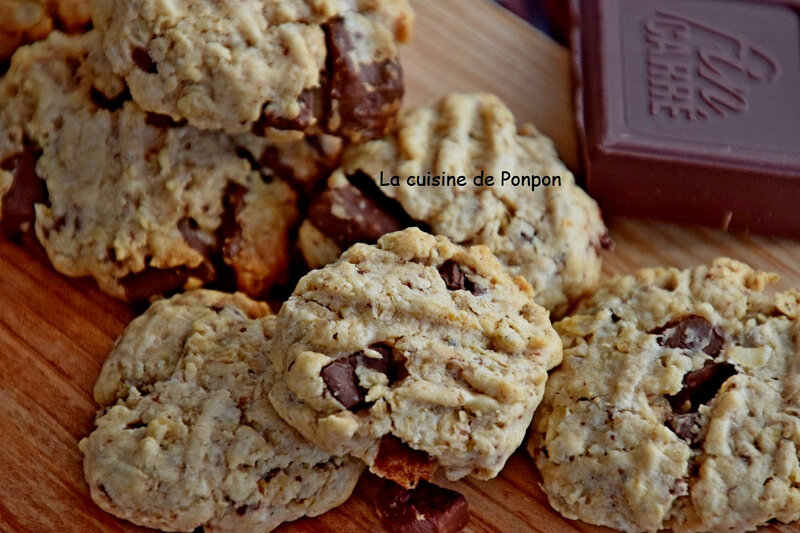 cookies aux flocons d'avoine, beurre de cacahuète et pépites de chocolat (16)