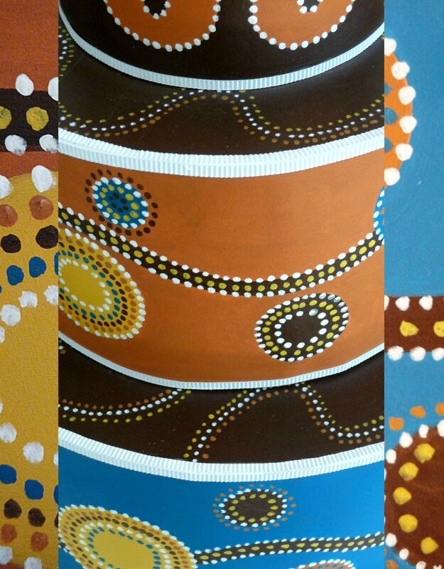 Gâteau d'anniversaire, esprit aborigène, détail