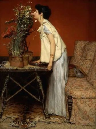 Sir-Lawrence-Alma-Tadema-xx-Woman-and-Flowers-1868