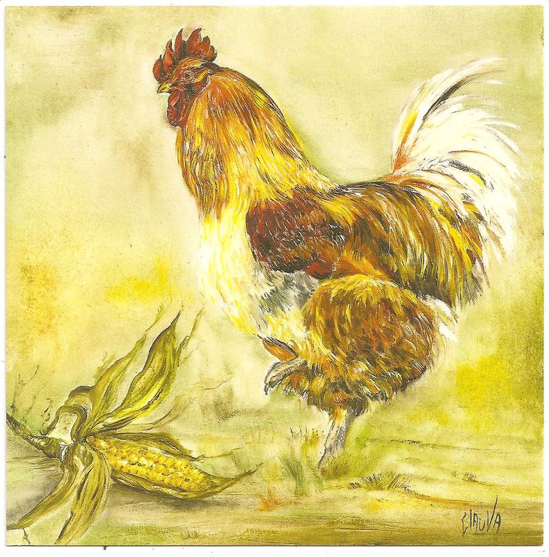 Coq et son maïs - LE JARDIN DE MEMERE HERISSON Coq et son maïs - LE JARDIN DE MEMERE HERISSON
