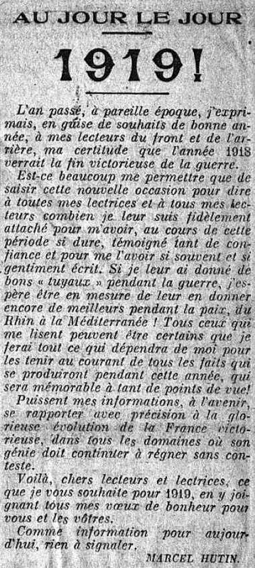 L'Echo de Paris 01 01 1919