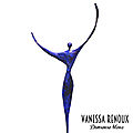 Danseuse <b>bleue</b>, sculpture élancée et longiligne, papier-bronze <b>patine</b> <b>bleue</b>