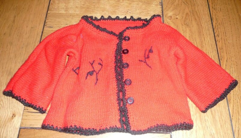 gilet laine Pecques rouge modèle Keala Kids Tricot 12 mois