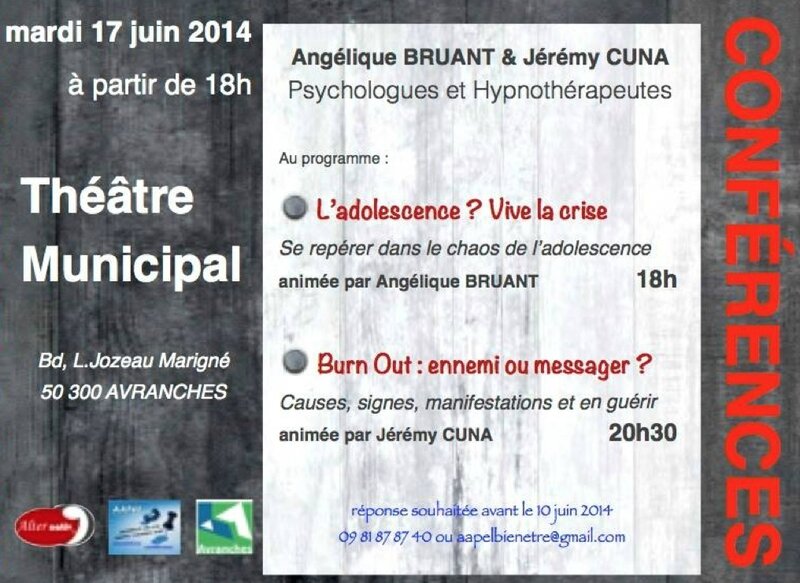 conference Avranches alternativco burn-out adolescence 2014