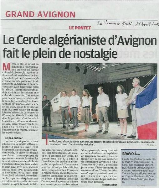 Le cercle d'Avignon au Pontet-Compte rendu