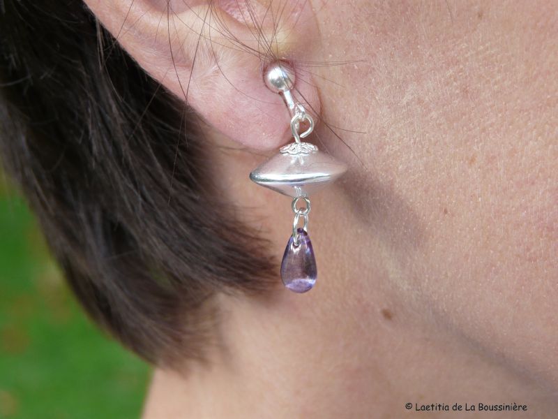 Boucles d'oreilles Toupie (lavande)