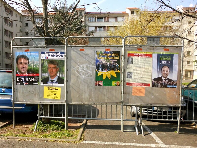 affichage électoral 23 mars 2014 St-Chamond (16 mars)